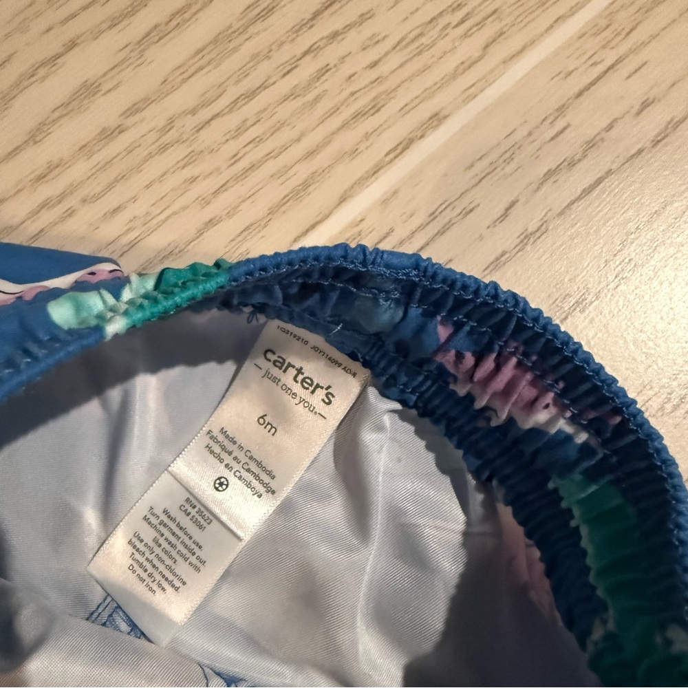 Carter’s Baby Boy Shark Swim Set Size 6 Months UPF 50+ 2Pc Blue NEW - Picture 6 of 10